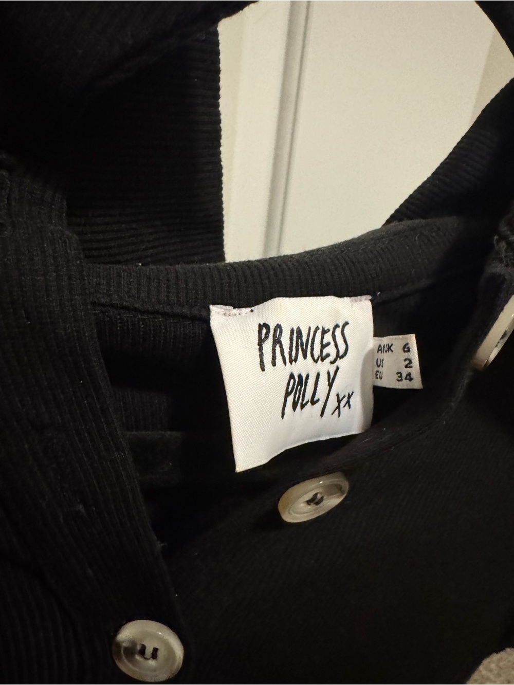 Princess Polly Black Black Button-Front Playsuit Romper - Picture 3 of 4